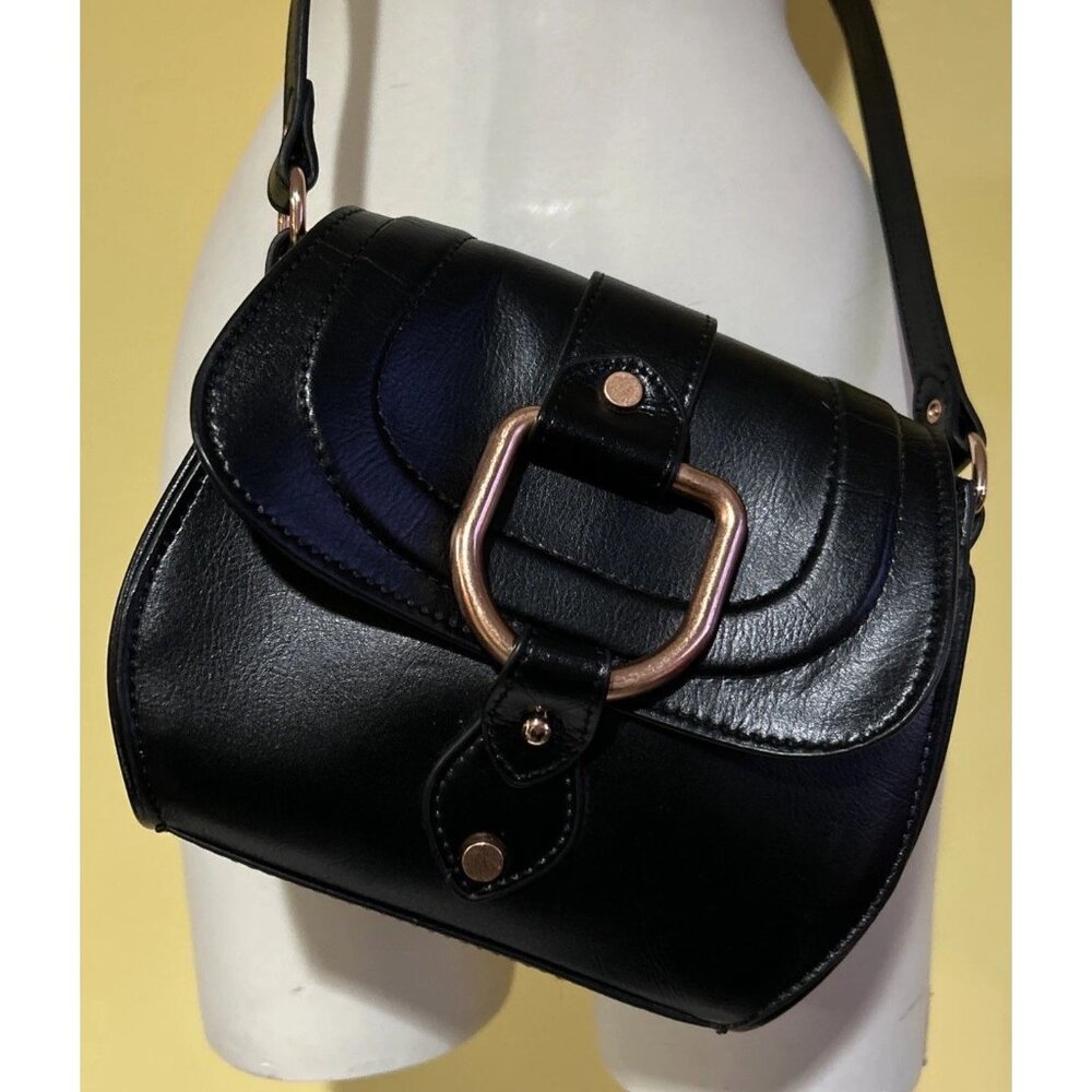 Abercrombie & Fitch Faux Leather Crossbody Purse Black Crossbody Copper - Picture 9 of 14